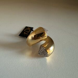 Noir Jewelry gold Twisted Pyramid Ring